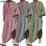 Striped V Neck Kaftan