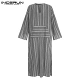 Striped V Neck Kaftan