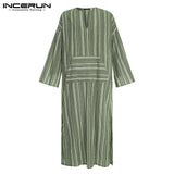 Striped V Neck Kaftan