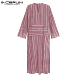 Striped V Neck Kaftan